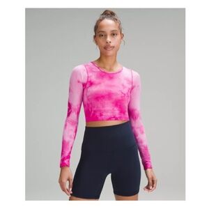 Lululemon ebb to street long sleeve crop top